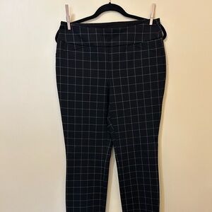 Charter Club Black Checkered Trousers Size 8